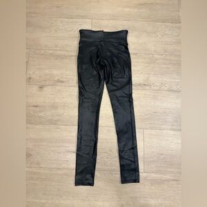 Spanx‎ Faux Leather Black High-Waisted Leggings Small